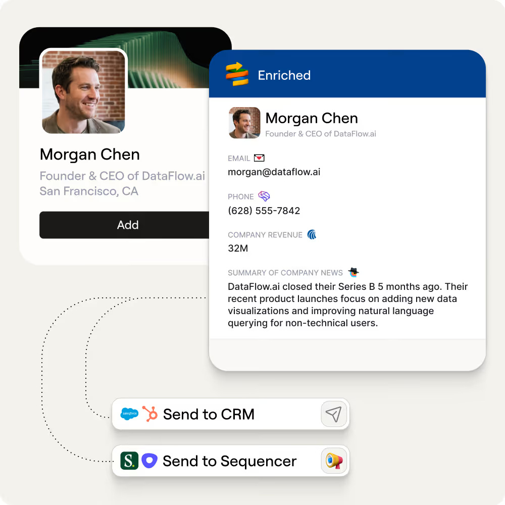 The Clay workspace running an agent task list
