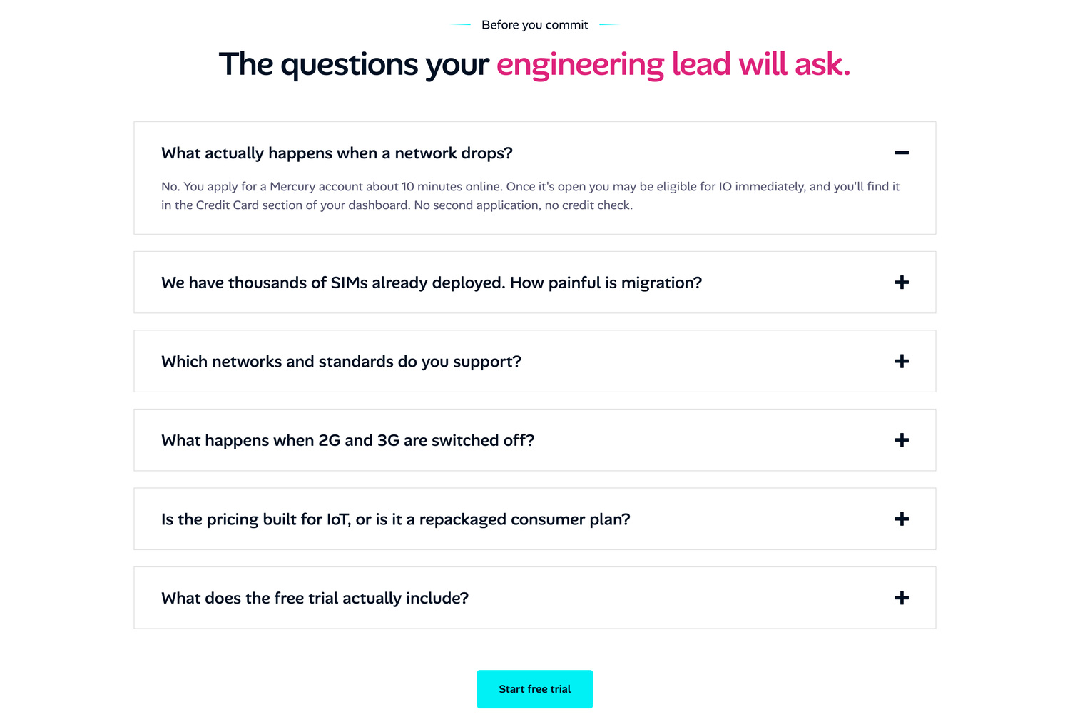 The FAQ section: the questions your engineering lead will ask