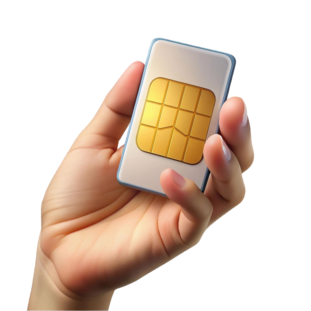 A hand holding the Pelion multi-network SIM